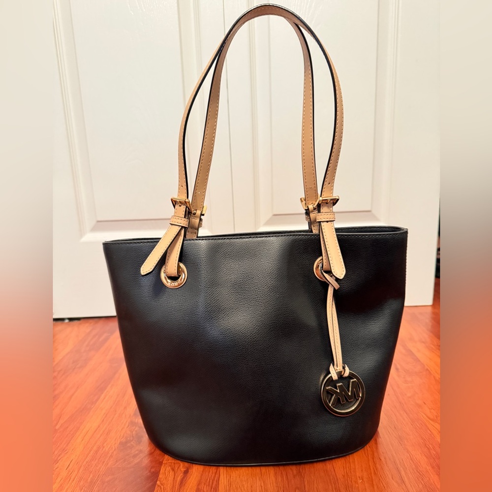 Michael Kors Black and Tan Tote Bag